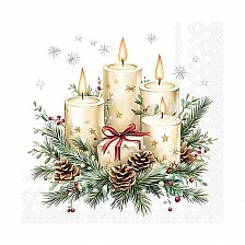 Салфетка 33см 33см 20бр CANDLES AND GIFT WHITE Ambiente