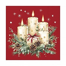 Салфетка 33см 33см 20бр CANDLES AND GIFT RED Ambiente