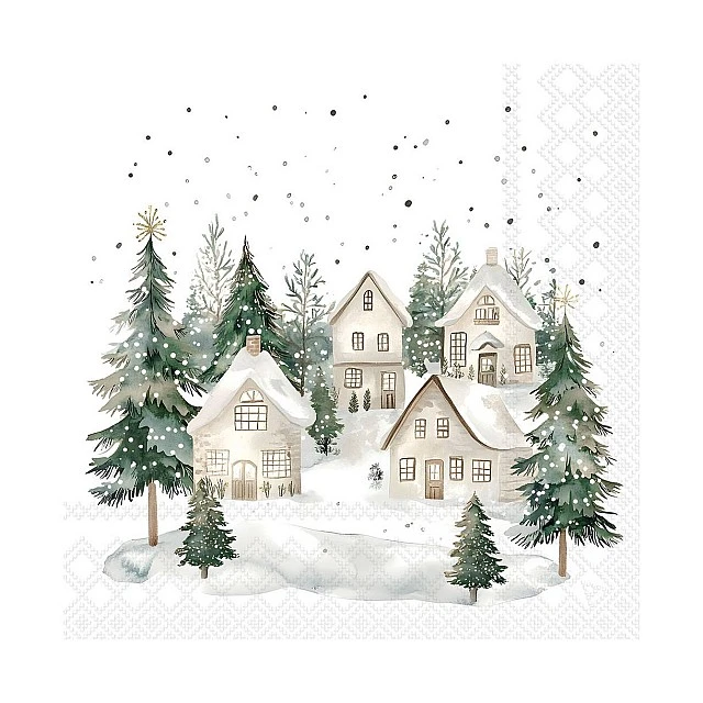 Салфетка 33см 33см 20бр  SNOWY HOUSES Ambiente