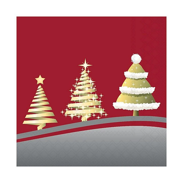 Салфетка 33см 33см 20бр THREE IN A ROW RED Ambiente