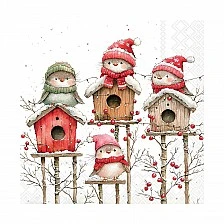 Салфетка 33см 33см 20бр BIRDHOUSE QUARTET WHITE Ambiente