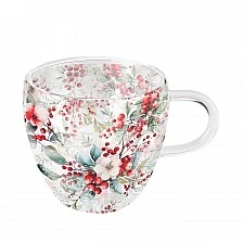 Двустенна стъклена чаша WINTER BERRIES Ambiente