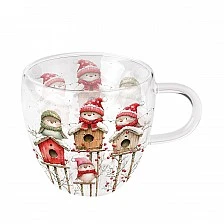 Double-walled glass cup BIRDHOUSE QUARTET WHITE Ambiente