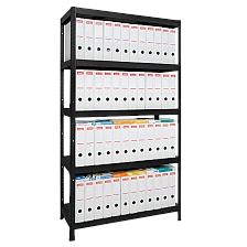 Μεταλλική βάση HARD 180x90x40 cm, έως 130 kg ανά ράφι - μαύρη