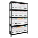 Μεταλλική βάση HARD 180x90x40 cm, έως 130 kg ανά ράφι - μαύρη