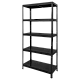 Μεταλλική βάση HARD 180x90x40 cm, έως 130 kg ανά ράφι - μαύρη