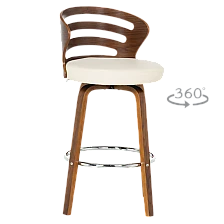 Bar stool Carmen 4041 - walnut - cream