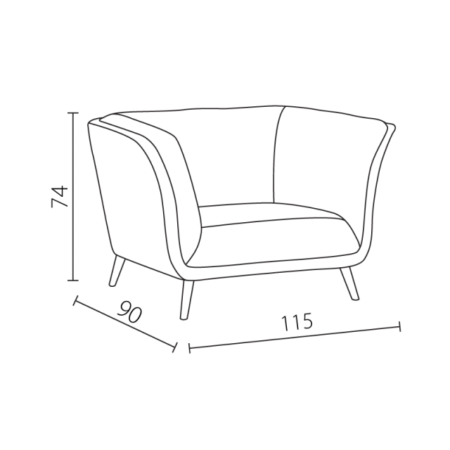Armchair LENA - light gray 70