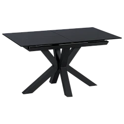 Extendable dining table STARGARD - black