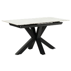Extendable dining table STARGARD - white gloss