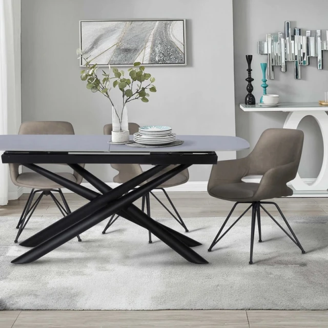 Extendable dining table BROK - gray