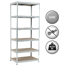 Μεταλλική βάση STAR 213x90x60 cm, έως 250 kg ανά ράφι - ψευδάργυρος