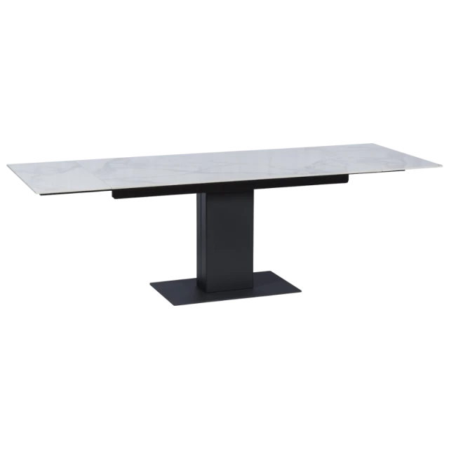 Extendable dining table JURATA - white