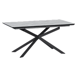 Extendable dining table OMAHA - white - dark gray