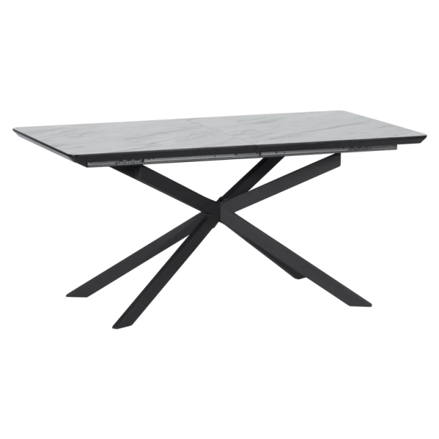 Extendable dining table OMAHA - white - dark gray