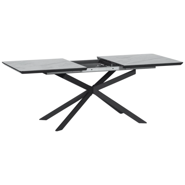 Extendable dining table OMAHA - white - dark gray