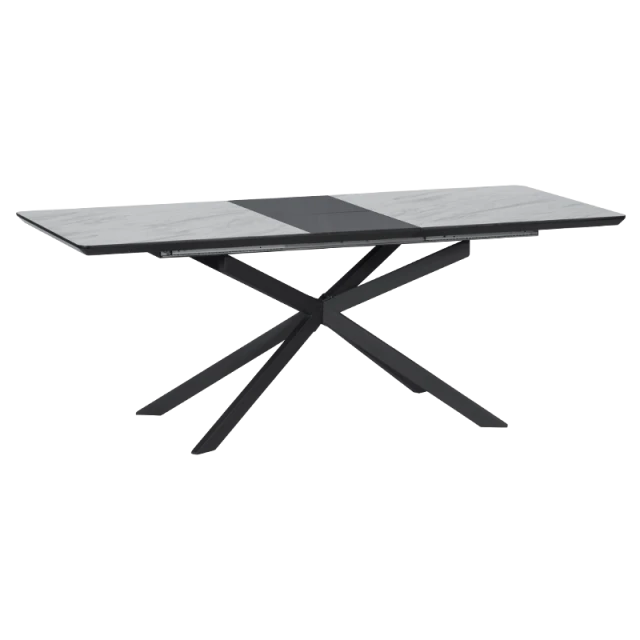 Extendable dining table OMAHA - white - dark gray