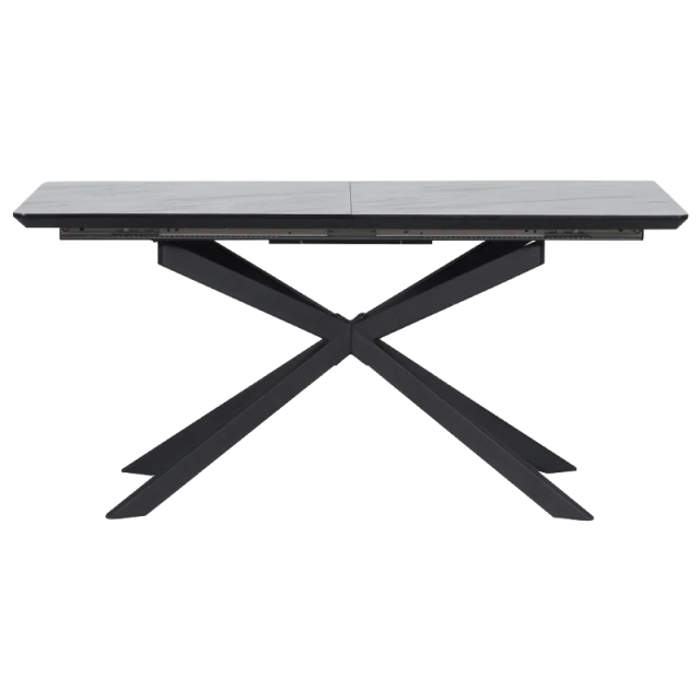 Extendable dining table OMAHA - white - dark gray