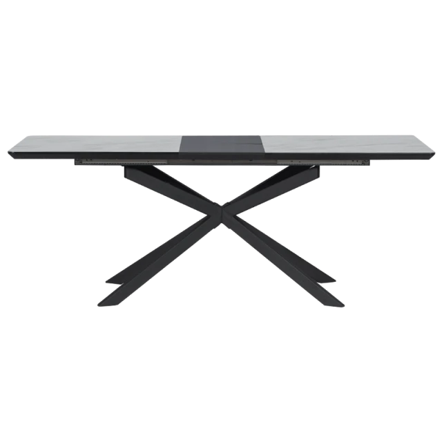 Extendable dining table OMAHA - white - dark gray