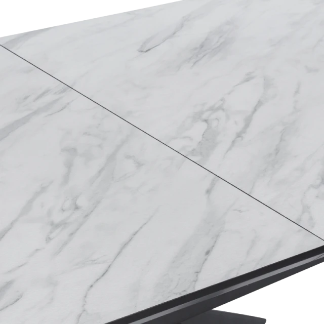 Extendable dining table OMAHA - white - dark gray