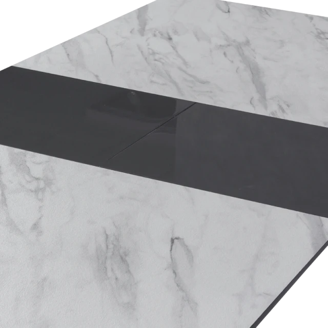Extendable dining table OMAHA - white - dark gray