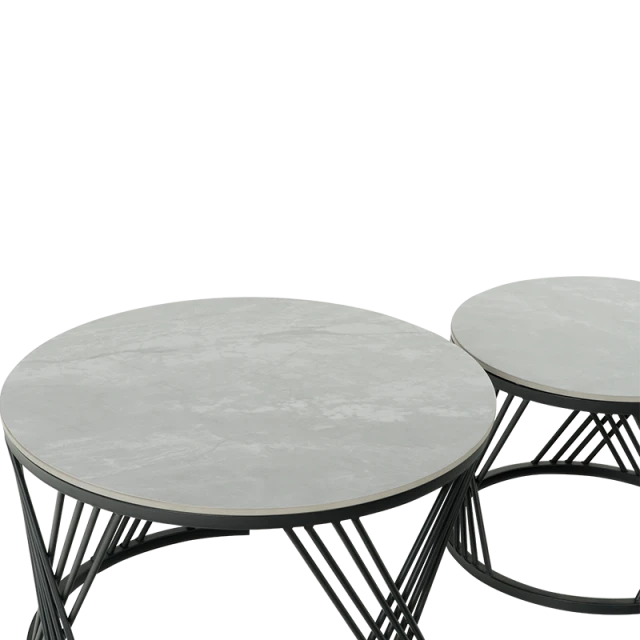 Σετ βοηθητικών τραπεζιών σαλονιού FRESNO DECO - γκρι