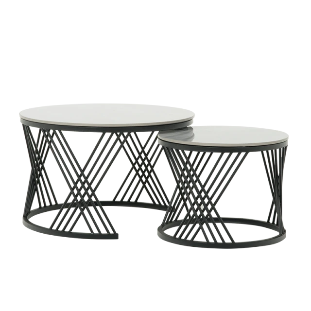 Σετ βοηθητικών τραπεζιών σαλονιού FRESNO DECO - γκρι