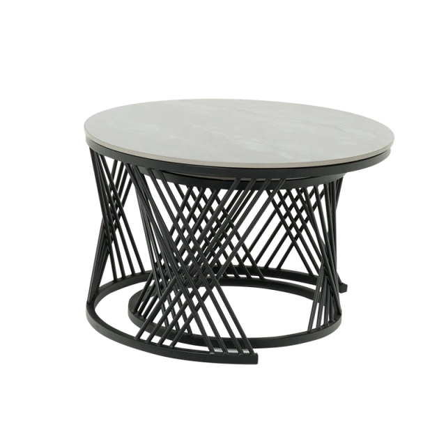 Σετ βοηθητικών τραπεζιών σαλονιού FRESNO DECO - γκρι