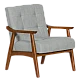 Armchair LEO - walnut - gray