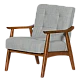 Armchair LEO - walnut - gray