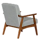 Armchair LEO - walnut - gray