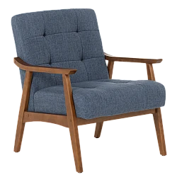 Armchair LEO - walnut - blue