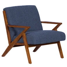 Armchair MAURO - walnut - blue