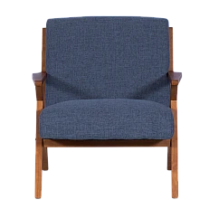 Armchair MAURO - walnut - blue
