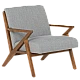 Armchair MAURO - walnut - gray