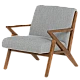 Armchair MAURO - walnut - gray
