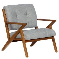 Armchair LUCAS - walnut - gray