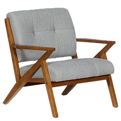 Armchair LUCAS - walnut - gray