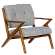 Armchair LUCAS - walnut - gray