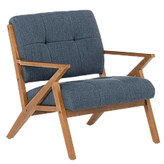 Armchair LUCAS - walnut - blue