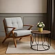 Armchair LUCAS - walnut - gray