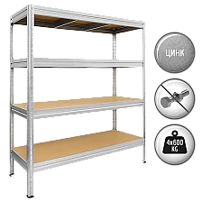 Μεταλλική βάση MEGA 177x160x45 cm, έως 600 kg ανά ράφι - ψευδάργυρος