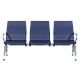 Visitor bench with 3 seats Carmen CR-1036-3 - blue