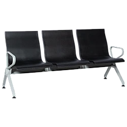 Visitor bench with 3 seats Carmen CR-1037-3 - black
