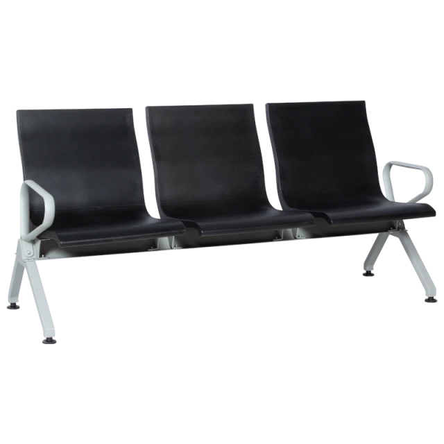 Visitor bench with 3 seats Carmen CR-1037-3 - black
