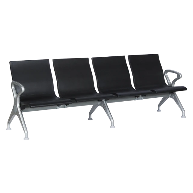 Visitor bench with 4 seats Carmen CR-1035-4 - black