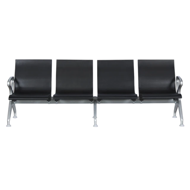 Visitor bench with 4 seats Carmen CR-1035-4 - black