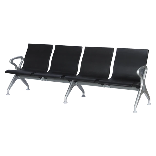 Visitor bench with 4 seats Carmen CR-1035-4 - black