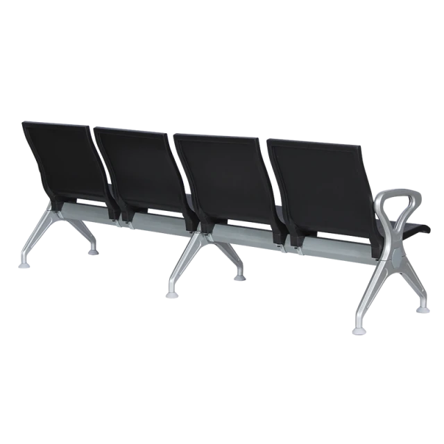 Visitor bench with 4 seats Carmen CR-1035-4 - black