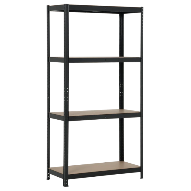 Метален стелаж Carmen CR-1015 - 180х90х40 см, до 175 кг на рафт - черен